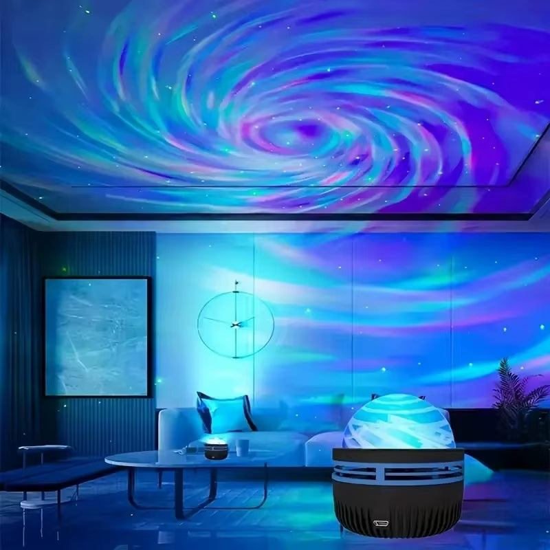 Rotating Water Ripple Starlight Projection Lamp Romantic Starry Sky USB Insert Starry Night Remote Control Aurora Projector Ligh