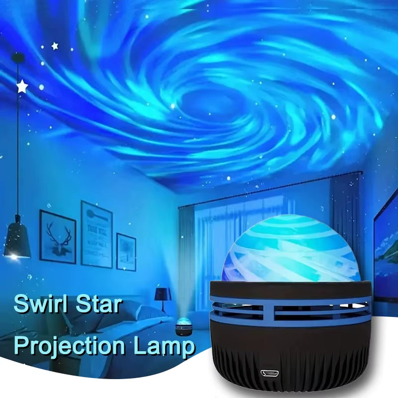 Rotating Water Ripple Starlight Projection Lamp Romantic Starry Sky USB Insert Starry Night Remote Control Aurora Projector Ligh